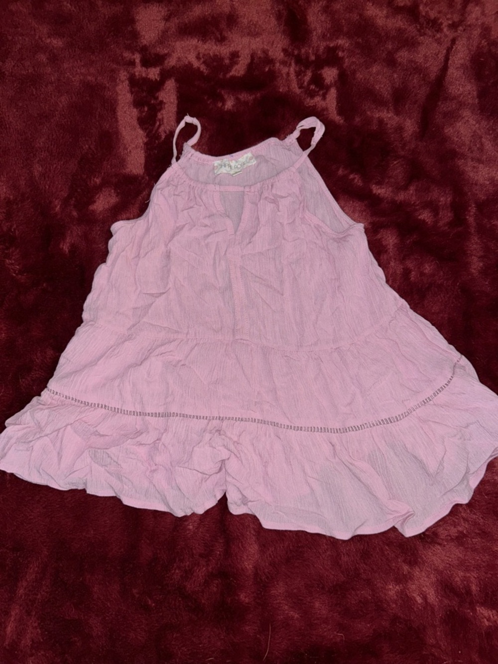 Hippie Rose Pale Pink Spaghetti Strap Sun Tank Top